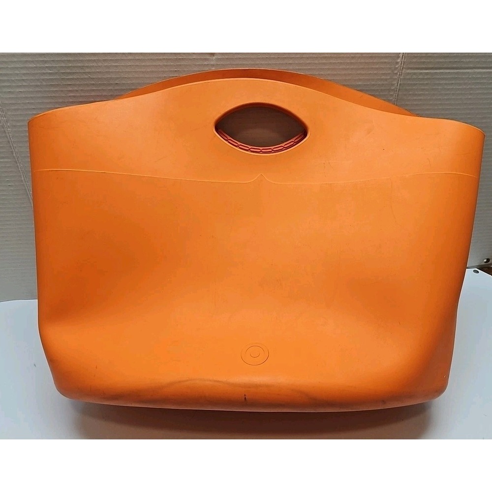 Hunter Large Orange Rubber Tote Shopper Waterproof Beach Bag 19x8x15 - Picture 2 of 4